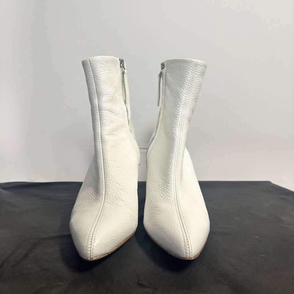 Thursday Boot Co White Heartbreaker Boot Womens Leather Ankle Heel Bootie, 7.5